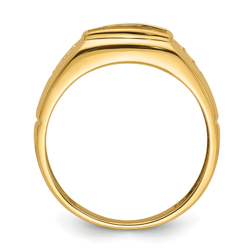 14k Mens Diamond and Onyx Ring Mounting (No Stone Included)