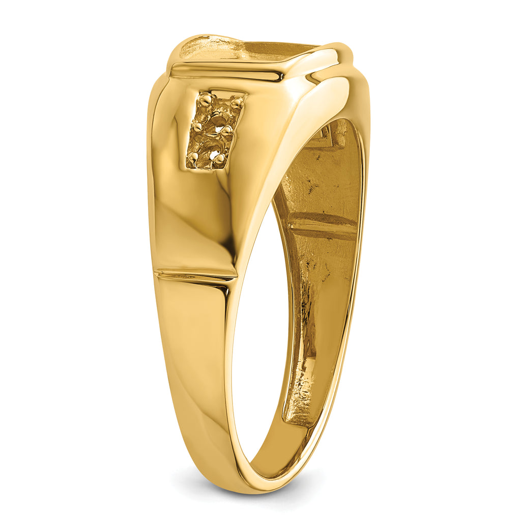 14k Mens Diamond and Onyx Ring Mounting (No Stone Included)