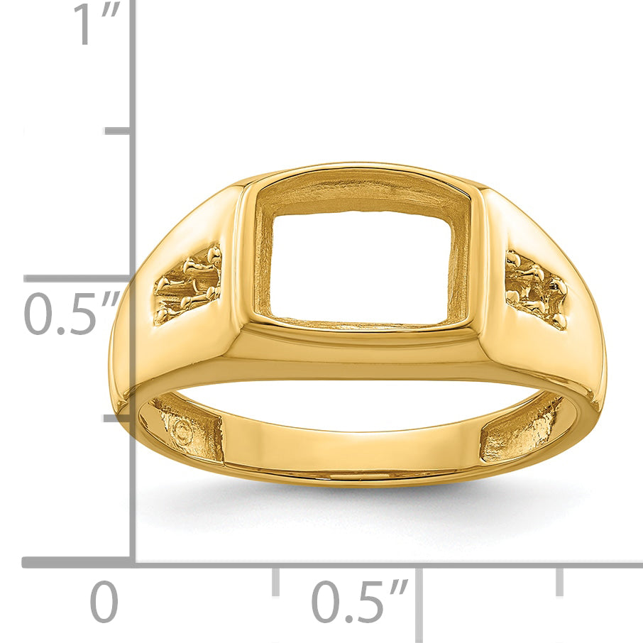 14k Mens Diamond and Onyx Ring Mounting (No Stone Included)