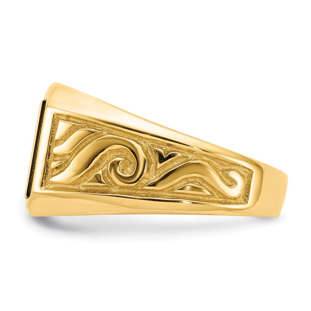 14k yellow men's onyx ring Mounting (No Stone Included)