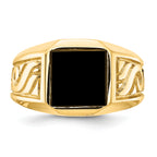 14k yellow men's onyx ring Mounting (No Stone Included)