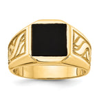 14k yellow men's onyx ring Mounting (No Stone Included)