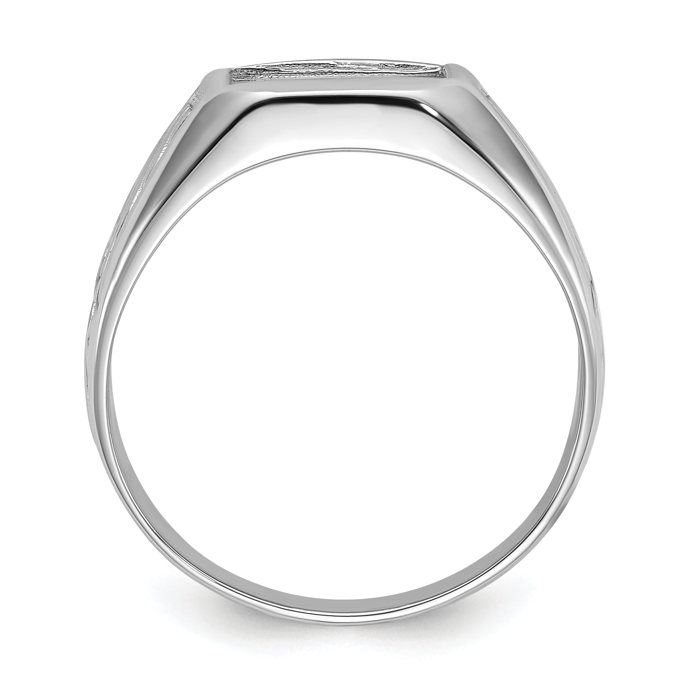 14k white men's onyx ring Mounting (No Stone Included)