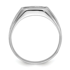 14k white men's onyx ring Mounting (No Stone Included)