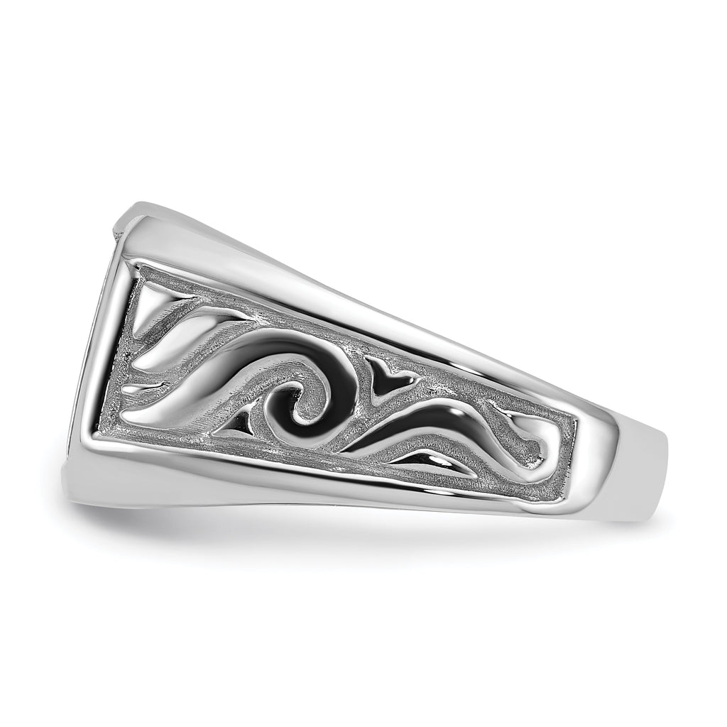 14k white men's onyx ring Mounting (No Stone Included)