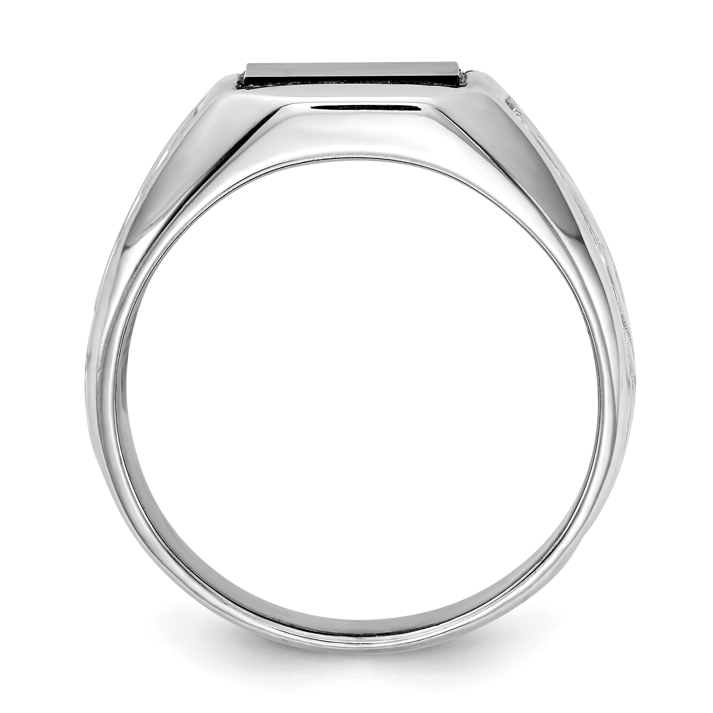 14k White Gold Men's Onyx Ring Secondary image