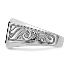 14k White Gold Men's Onyx Ring