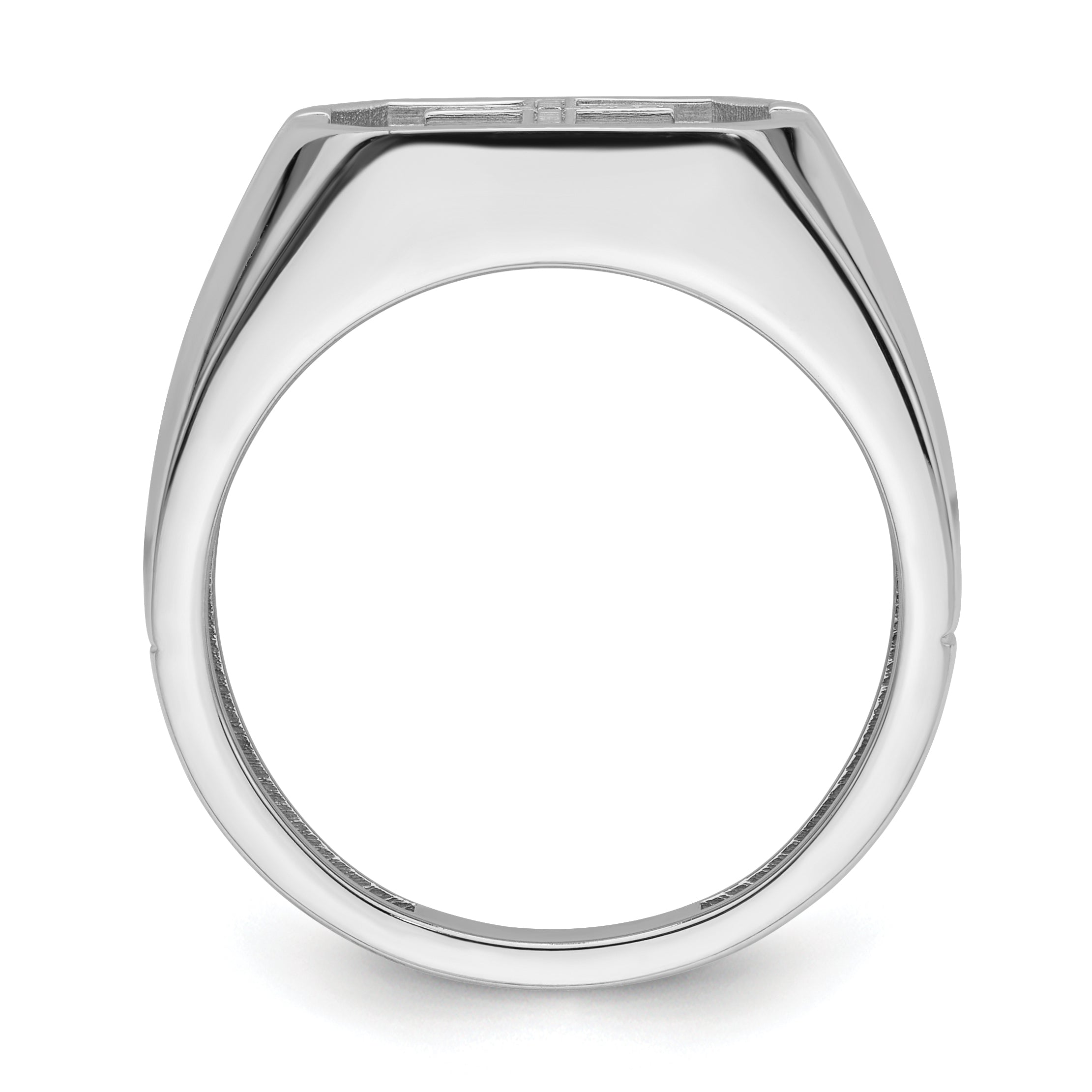 14k White Gold Mens Cross Ring Mounting (No Stone Included) Secondary image