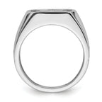 14k White Gold Mens Cross Ring Mounting (No Stone Included)