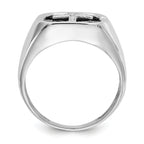 14k White Gold AAA Diamond men's ring
