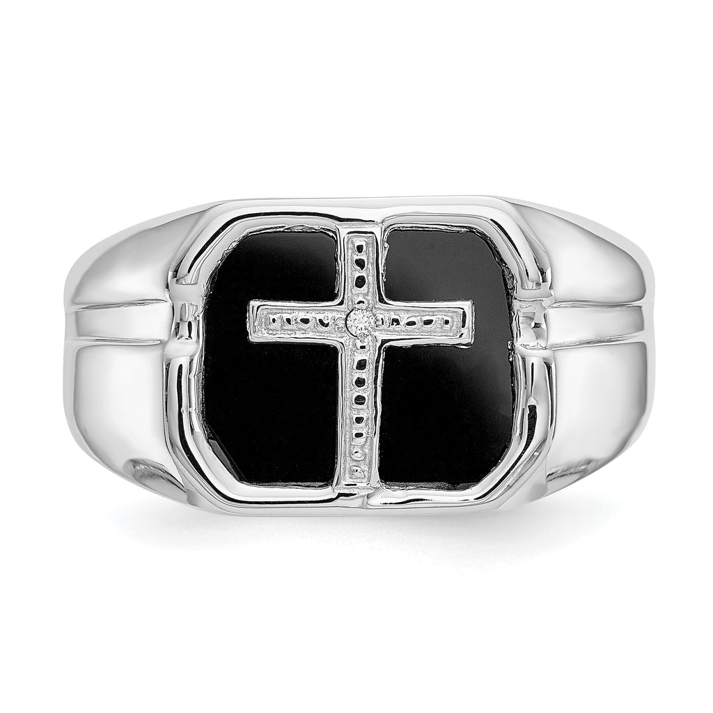 14k White Gold AA Diamond men's ring