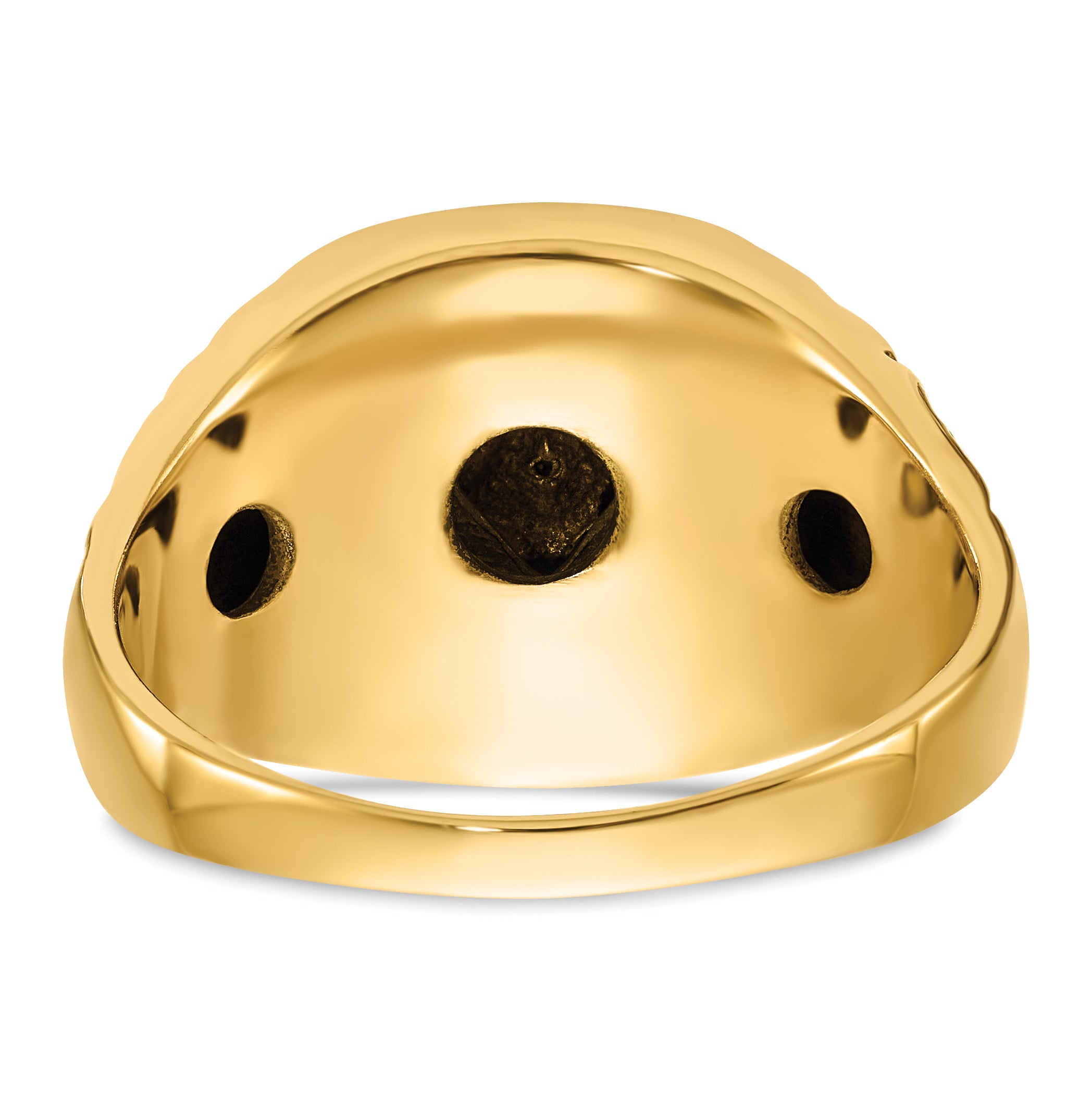 14k Polished, Antiqued and Nugget Texture VS Quality Diamond Masonic Ring