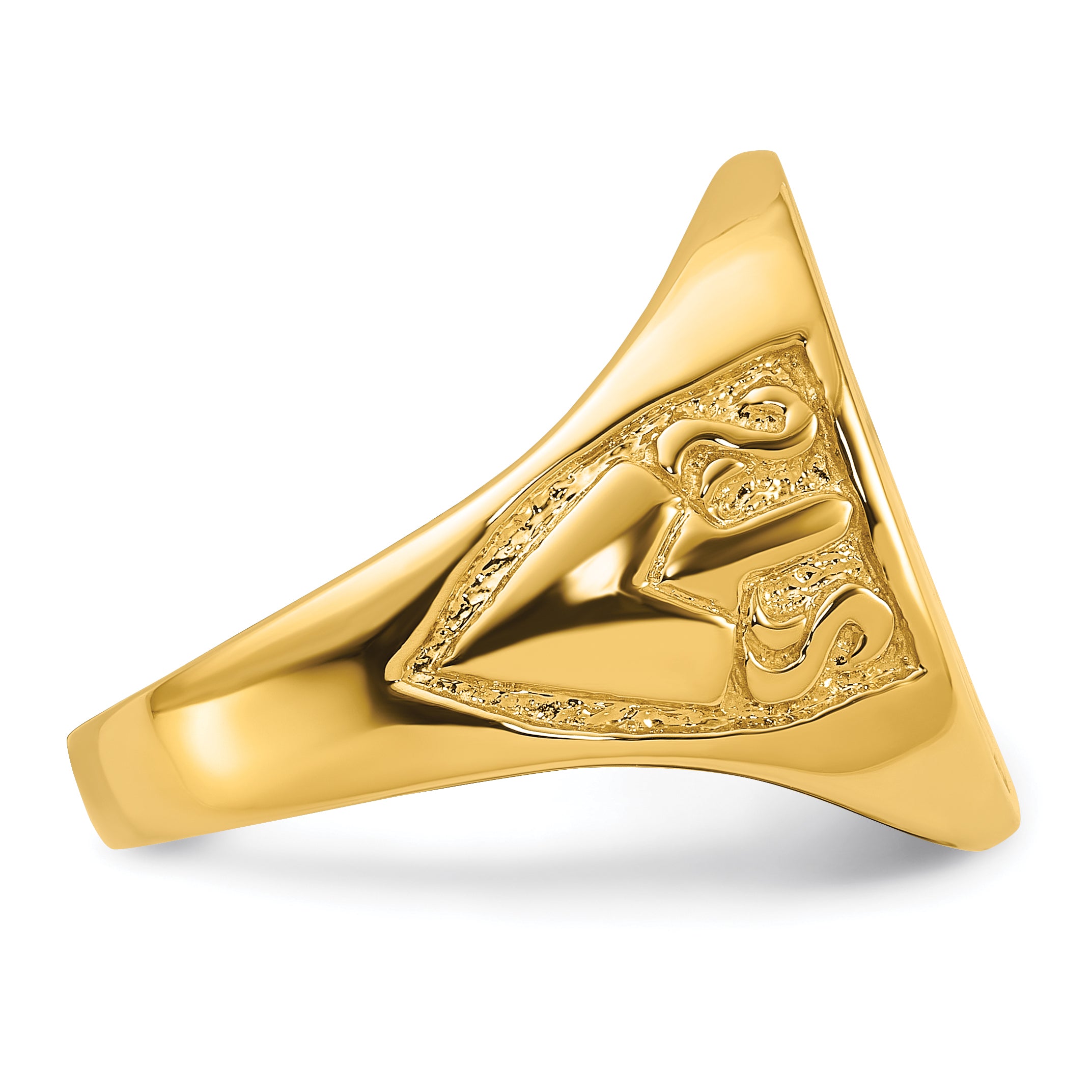 14k Men's Polished and Grooved (Not Enameled) Masonic Ring