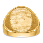 14k Men's Polished and Grooved with Black Enamel Masonic Ring