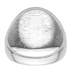 14k White Gold Men's Polished and Grooved (No Enamel) Masonic Ring