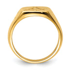 14k Men's Polished and Grooved (No Enamel) Masonic Ring