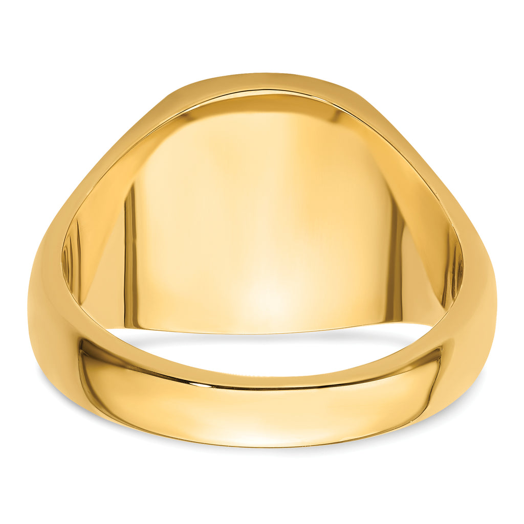 14k Men's Polished and Grooved (No Enamel) Masonic Ring