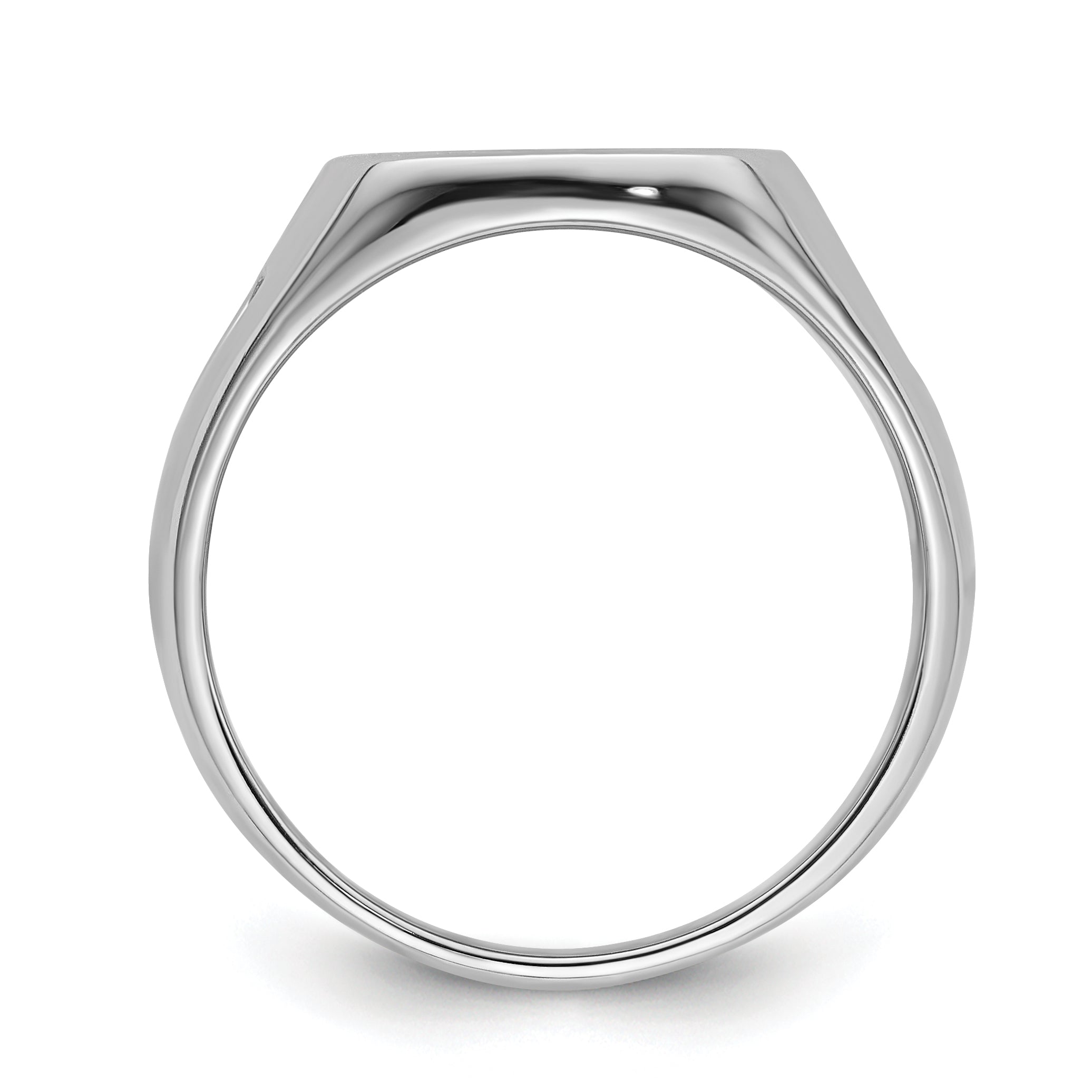 14k White Gold Men's Polished and Grooved (No Enamel) Masonic Ring