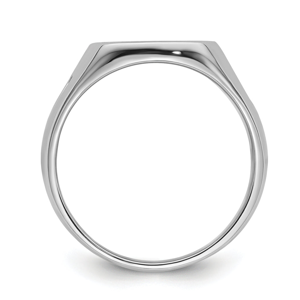 14k White Gold Men's Polished and Grooved (No Enamel) Masonic Ring