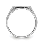 14k White Gold Men's Polished and Grooved (No Enamel) Masonic Ring