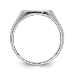 14k White Gold Men's Polished and Grooved (No Enamel) Masonic Ring