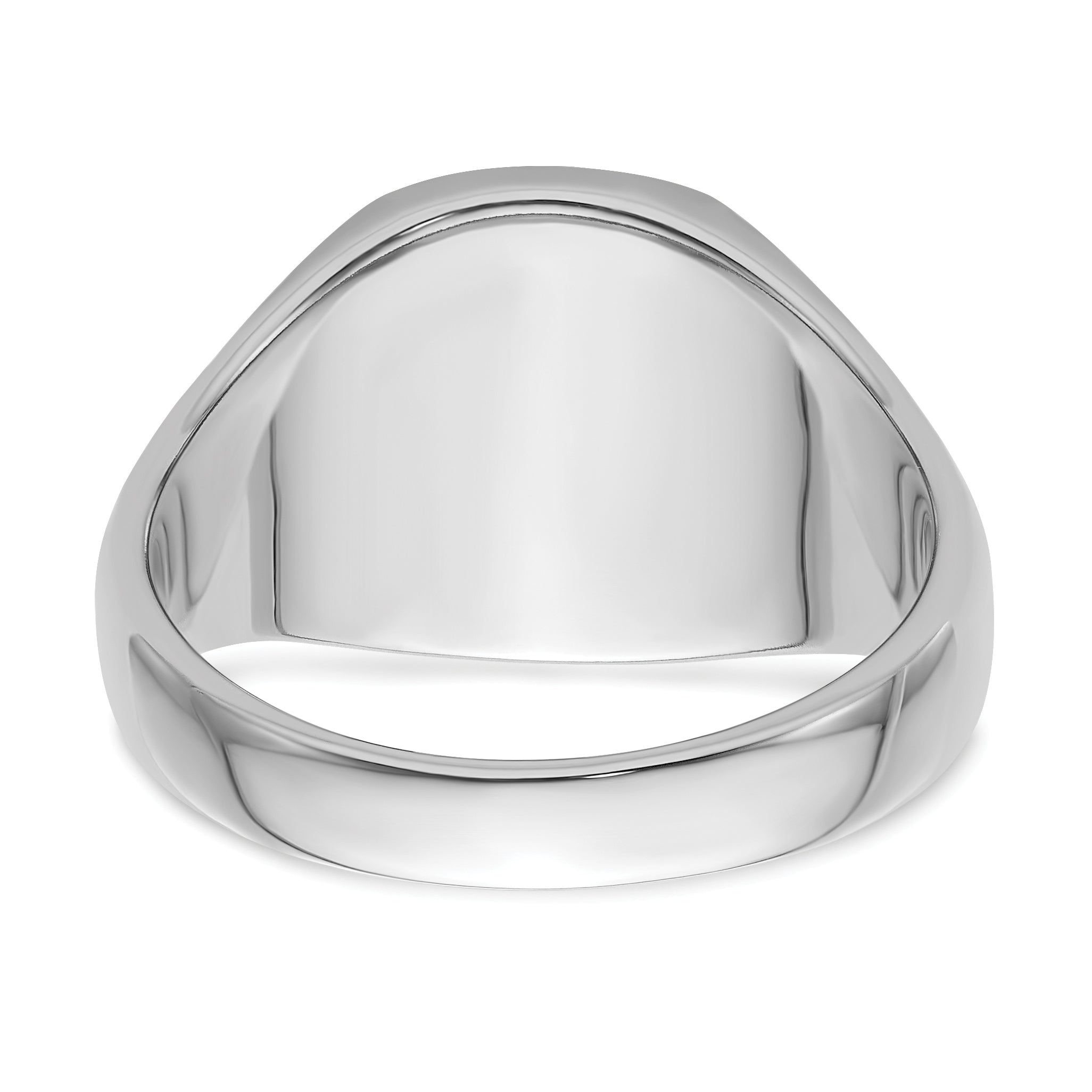 14k White Gold Men's Polished and Grooved (No Enamel) Masonic Ring