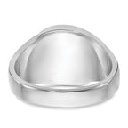 14k White Gold Men's Polished, Antiqued and Grooved with Imitation Blue Spinel Masonic Ring