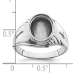 14k White Gold Men's Polished and Textured Masonic Ring Mounting (No Stone Included)