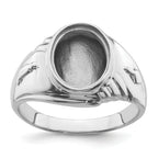 14k White Gold Men's Polished and Textured Masonic Ring Mounting (No Stone Included)