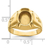 14k Men's Polished and Grooved Masonic Ring Mounting (No Stone Included)