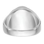 14k White Gold Men's Polished, Antiqued and Grooved with Imitation Blue Spinel Masonic Ring