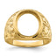14k Men's Polished and Textured 14x12mm Oval Masonic Men's Mounting (No Stone Included)