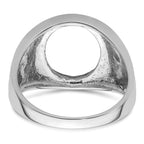 14k White Gold Men's Polished and Textured Masonic Ring Mounting (No Stone Included)
