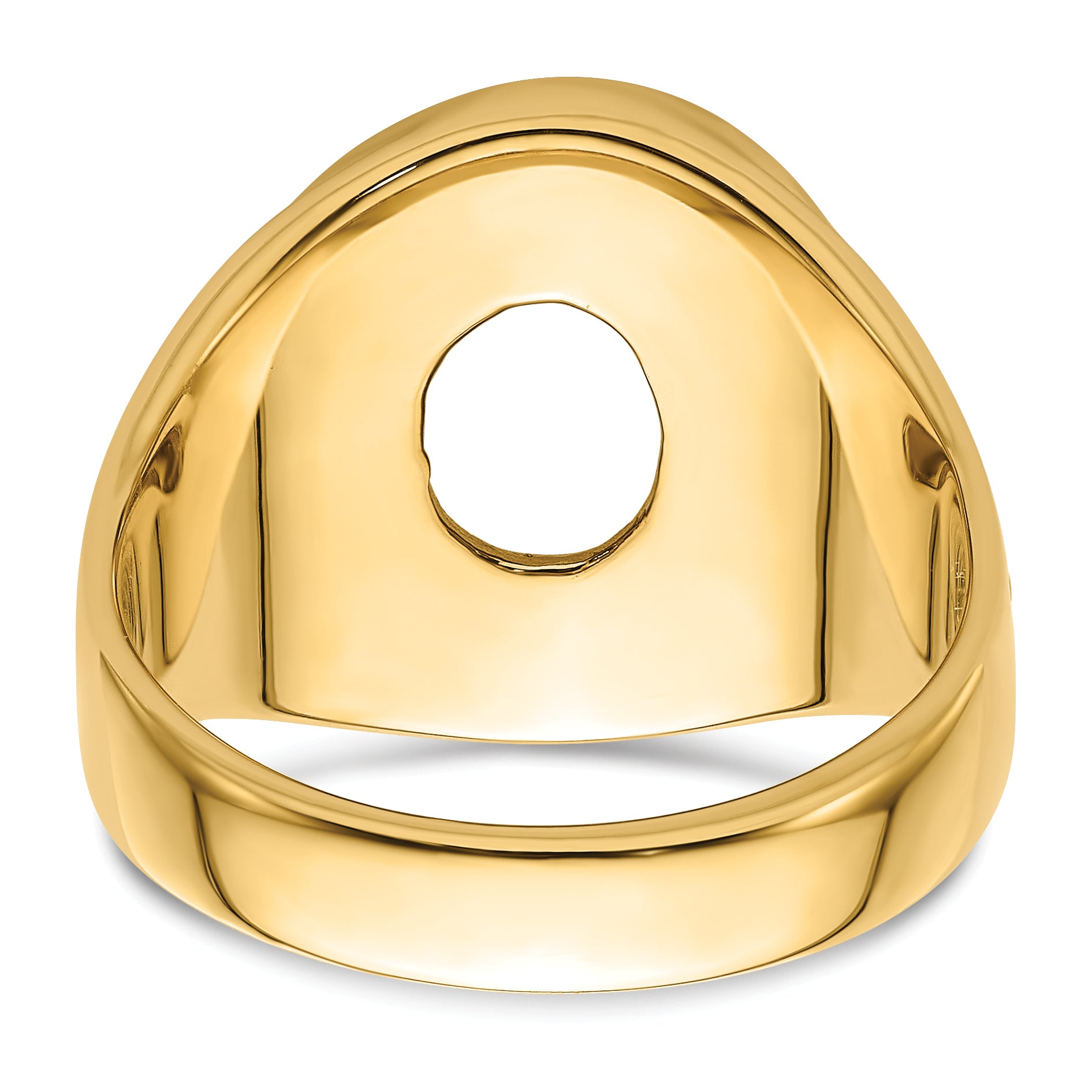 14k Men's Polished and Textured Masonic Ring Mounting (No Stone Included)