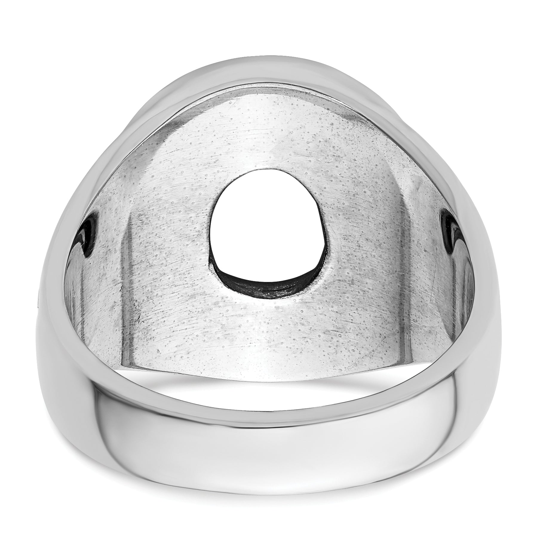14k White Gold Men's Polished and Textured Masonic Ring Mounting (No Stone Included)