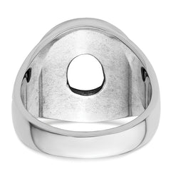 14k White Gold Men's Polished and Textured Masonic Ring Mounting (No Stone Included)