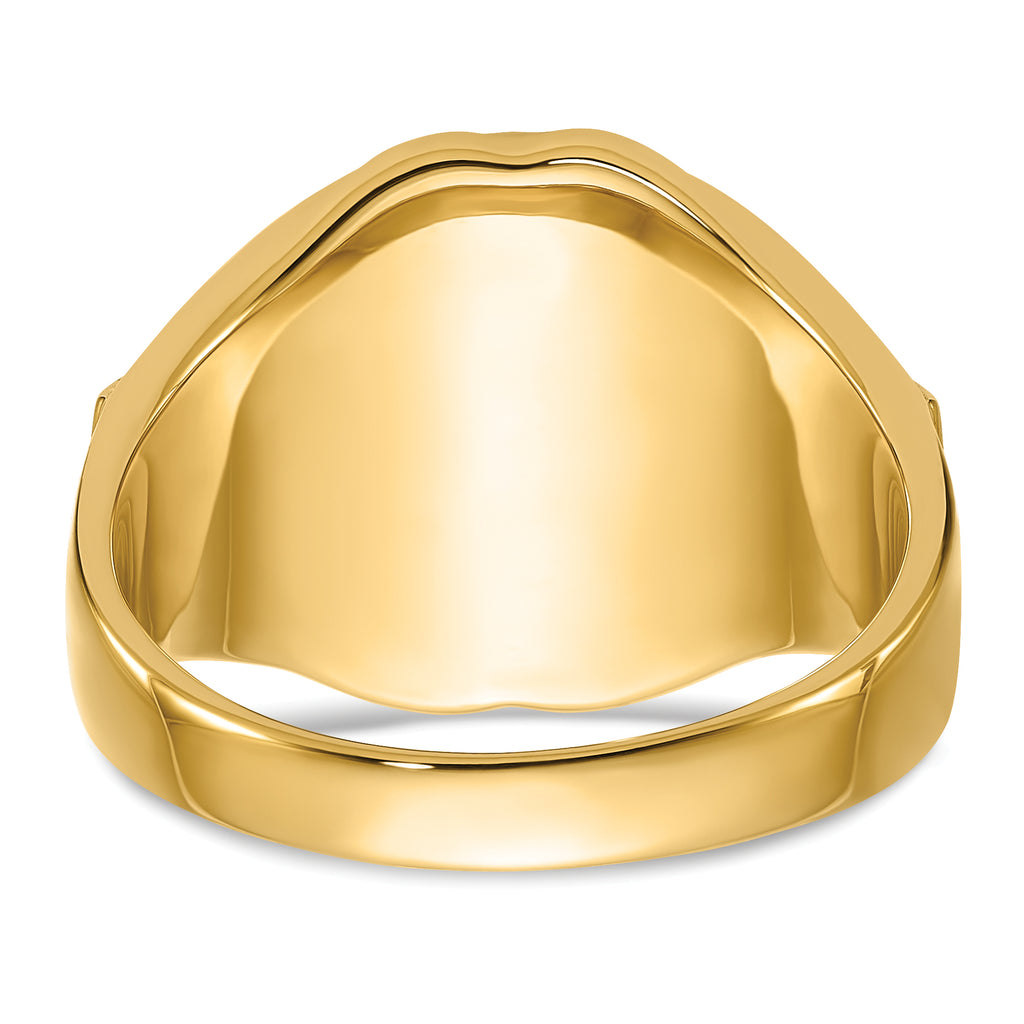 14k Men's Polished, Antiqued and Textured with Synthetic Blue Spinel Masonic Ring