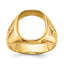 14k Men's Polished and Textured Masonic Ring Mounting (No Stone Included)
