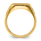 14k Men's Polished and Textured Masonic Ring Mounting (No Stone Included)