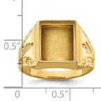 14k Men's Polished and Textured Masonic Ring Mounting (No Stone Included)