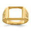 14k Men's Polished and Textured Masonic Ring Mounting (No Stone Included)