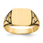 14k 11.5x11.0mm Closed Back Antiqued Signet Ring