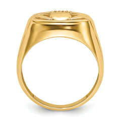 14k .01ct. Diamond and Onyx Mens Claddagh Ring Mounting (No Stone Included)