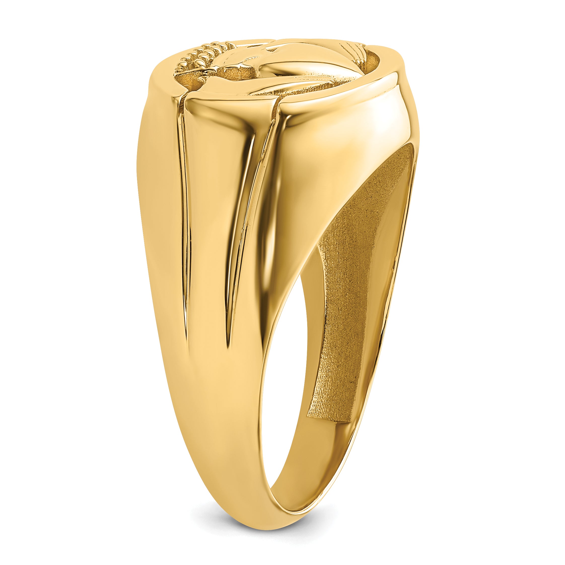 14k .01ct. Diamond and Onyx Mens Claddagh Ring Mounting (No Stone Included)