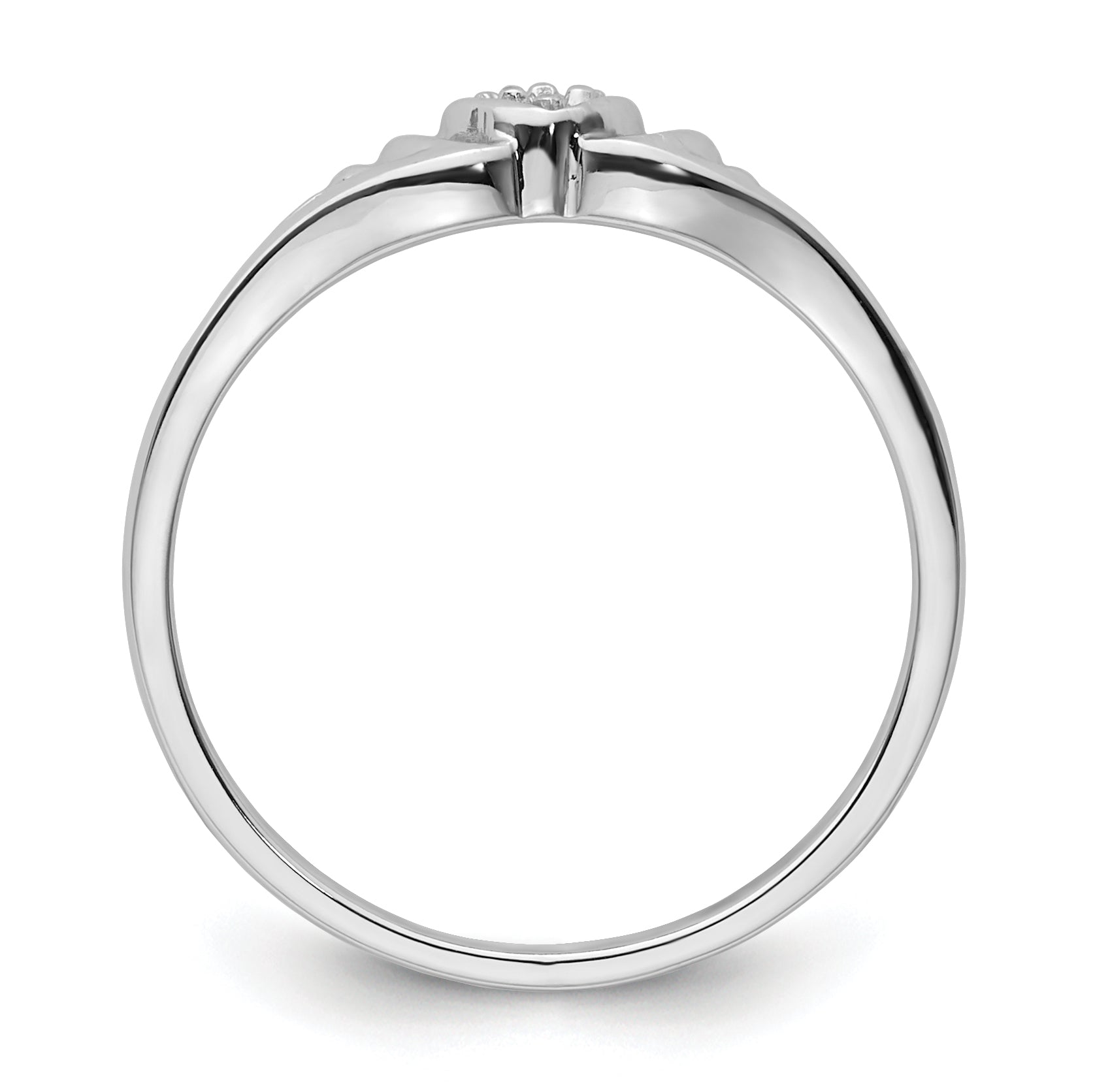 14k White Gold .03ct. Diamond Heart Ring Mounting (No Stone Included)