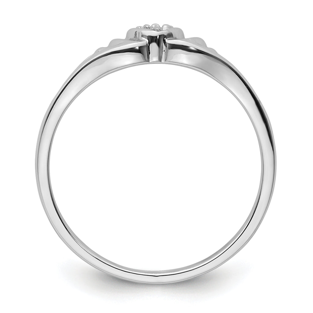 14k White Gold .03ct. Diamond Heart Ring Mounting (No Stone Included)