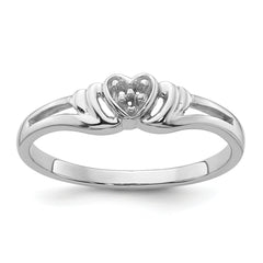14k White Gold .03ct. Diamond Heart Ring Mounting (No Stone Included)