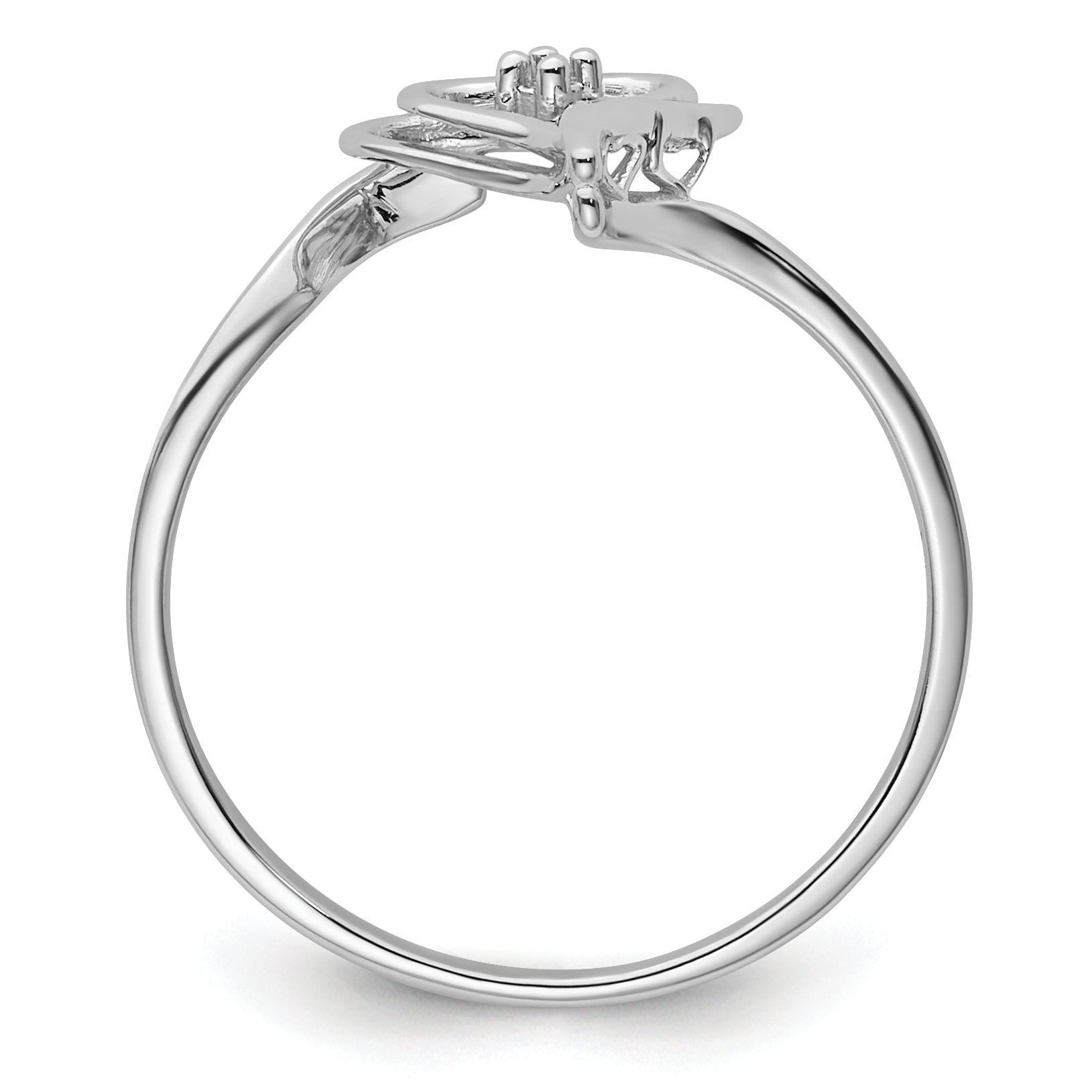 14k White Gold Heart Ring Mounting (No Stone Included)