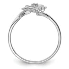 14k White Gold Heart Ring Mounting (No Stone Included)
