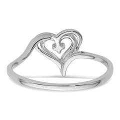 14k White Gold Heart Ring Mounting (No Stone Included)